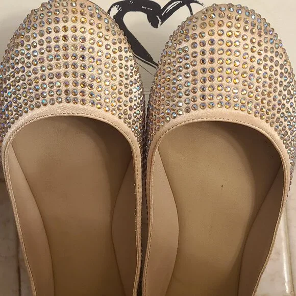Steve Madden Rhinestone Flats (Very low heel) I-Dreemy Blush Mult Size 9.5 - Picture 2 of 16